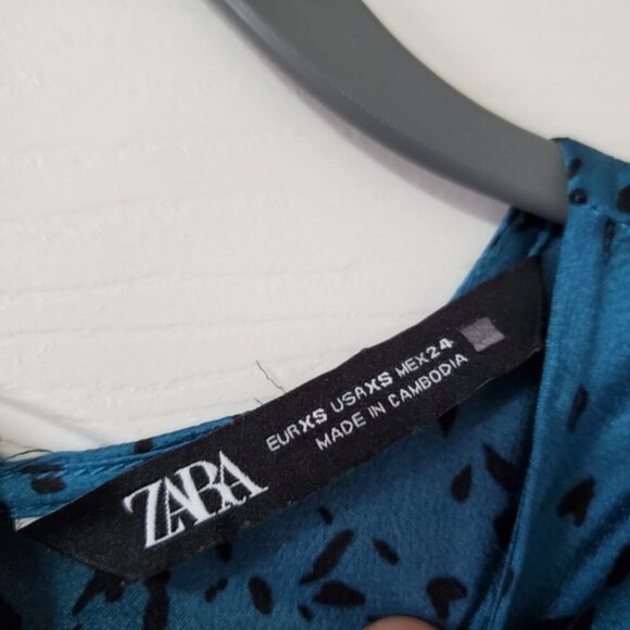 Zara Animal Print Satin Victorian Coquette Whimsigoth Ruffle Feminine Dress XS - Picture 6 of 8